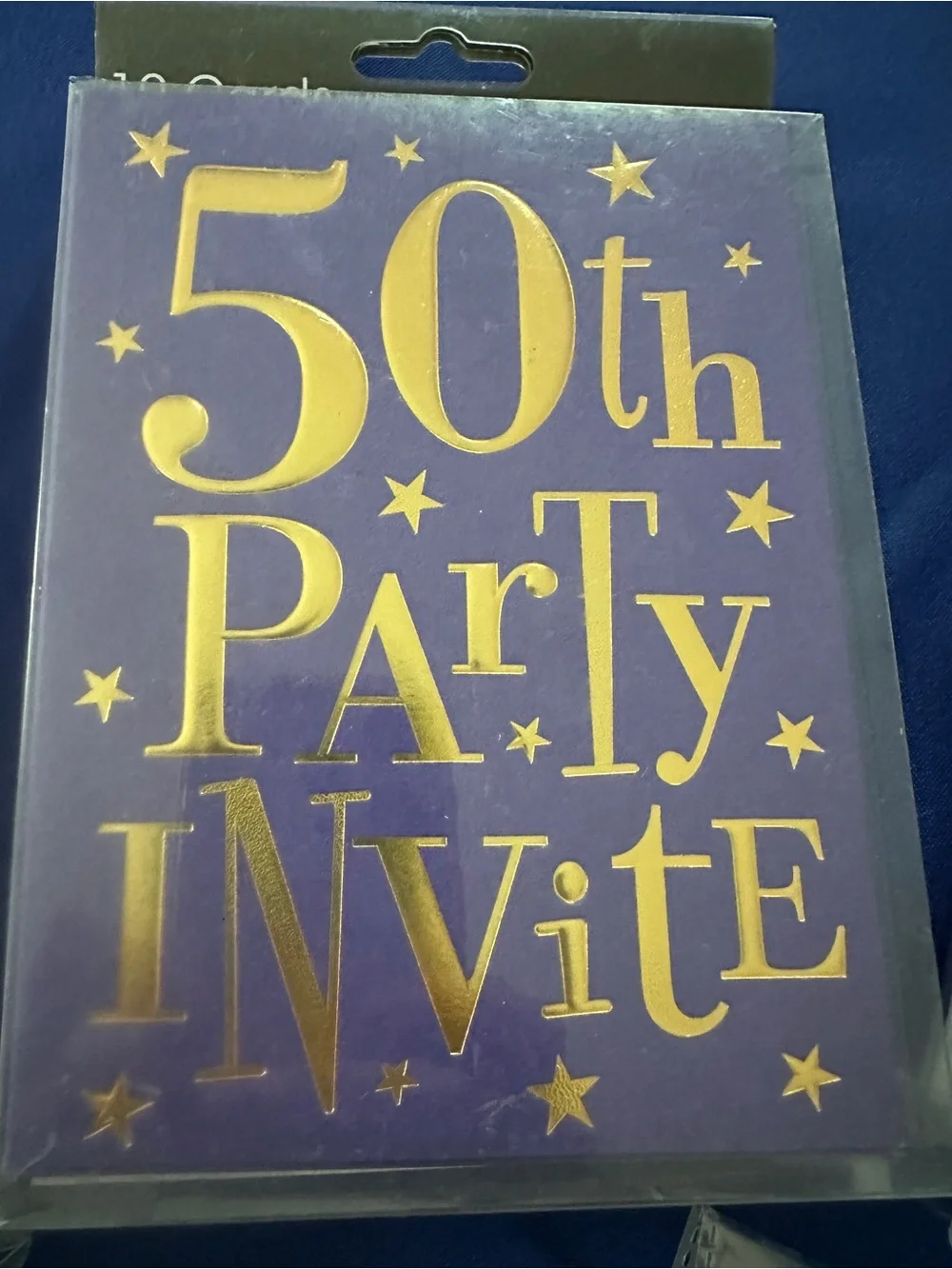 50th birthday set (invites and gifts)